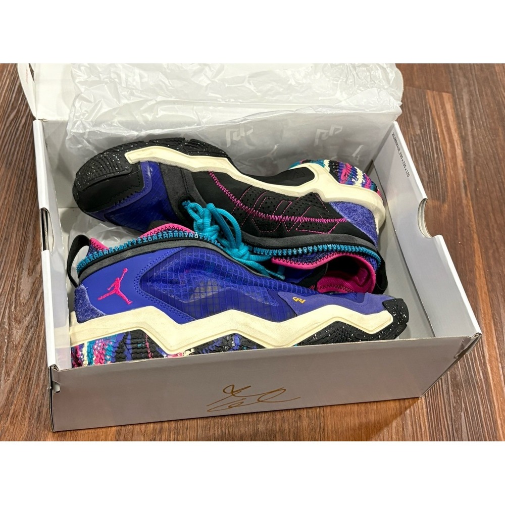 Jordan Athletic Shoes in Blue, Black, and Pink